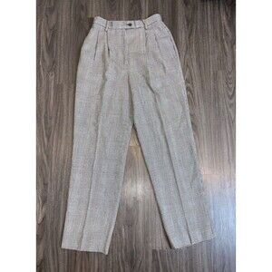 Vintage Lilli Ann San Francisco Houndstooth Wool Pleated Pants Black & White 10